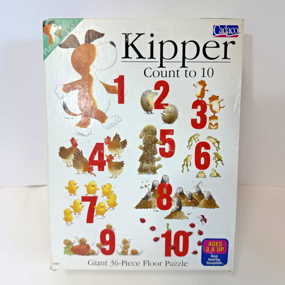 Kipper the Dog Count To 10 Giant 36pc Puzzle Floor Puzzle 1999 Complete